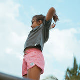 Shorts de Praia Feminino Flor Coral
